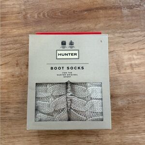 Hunter Cable Knit Boot Socks - Grey (Still in box)